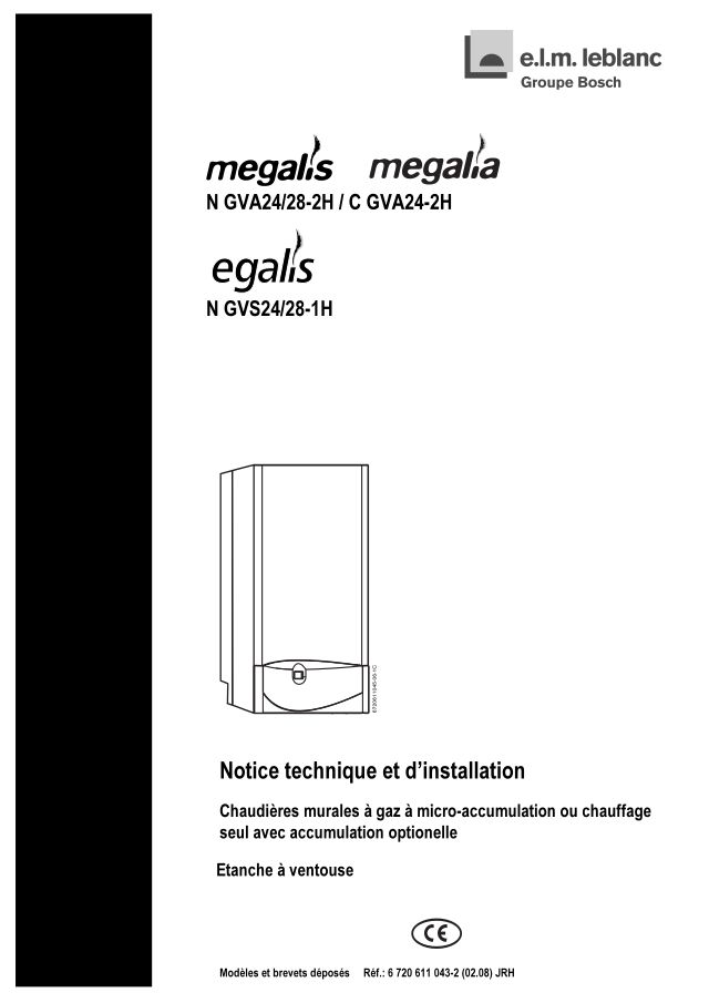 Première page : Notice d'installation Elm Leblanc MEGALIS NGVA28-2HN