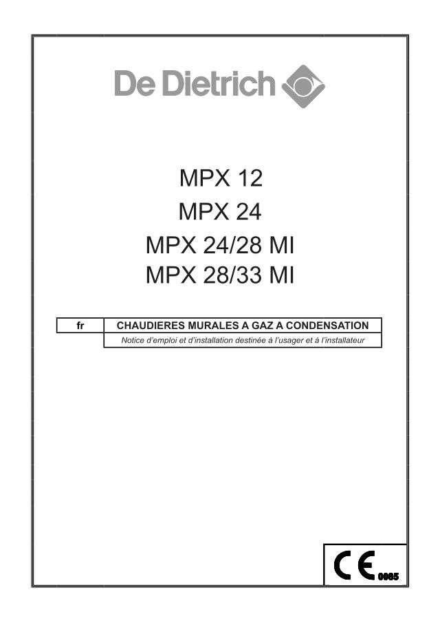 Première page : Notice d'utilisation De Dietrich MPX 24