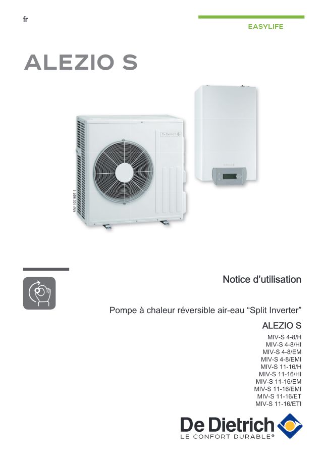Premiere page : Notice d'utilisation De Dietrich ALEZIO S MIV-S 11-16/H