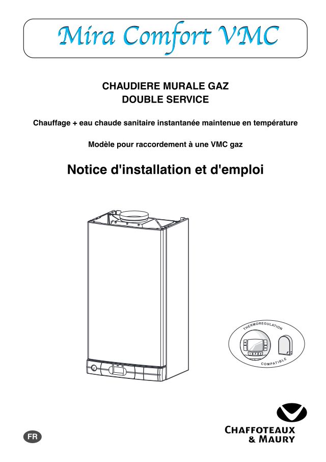 Première page : Notice d'installation Chaffoteaux MIRA COMFORT 24 VMC N FR