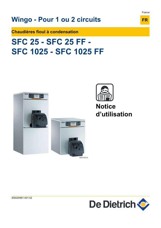 Première page : Notice d'utilisation De Dietrich WINGO SFC 1025 FF