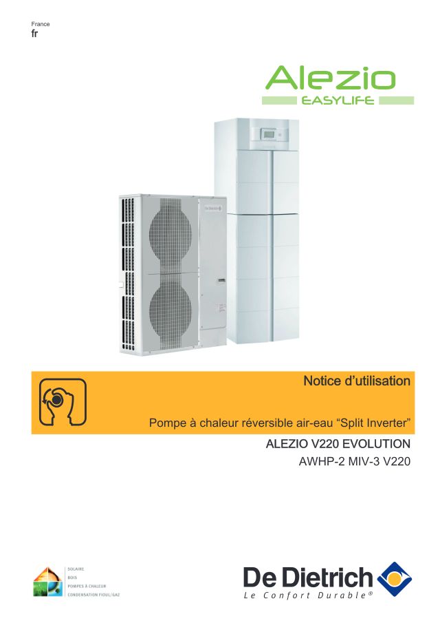 Premiere page : Notice d'utilisation De Dietrich ALEZIO V220 EVOLUTION AWHP-2 MIV-3 V220