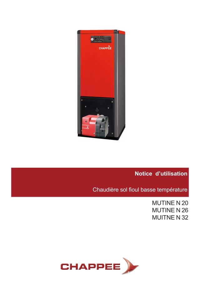 Première page : Notice d'utilisation Chappee MUTINE N 20