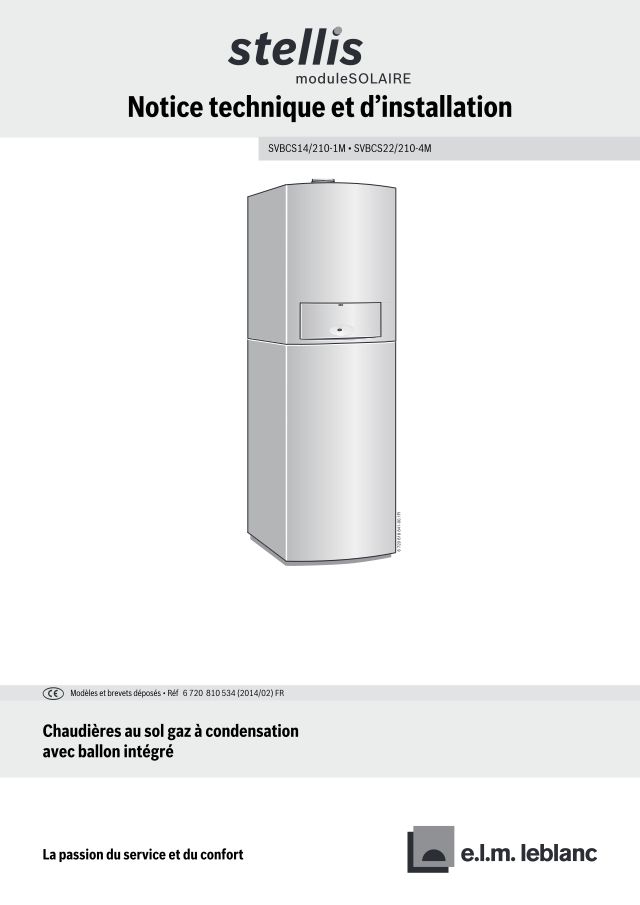 Première page : Notice d'installation Elm Leblanc SVBCS14/210-1MN