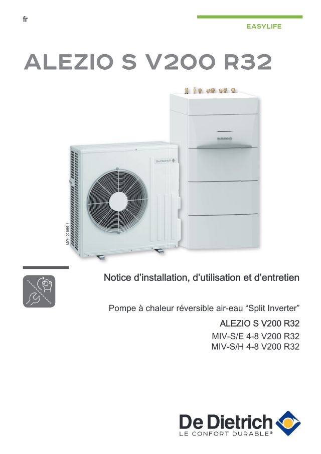 Première page : Notice d'installation De Dietrich ALEZIO S V200 MIV-S/E 4-8 V200