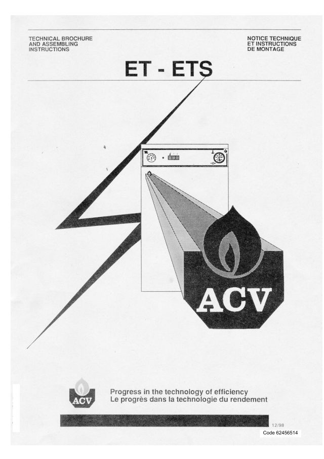 Premiere page : Notice d'installation ACV ETS 15 Tri-N (00621301)