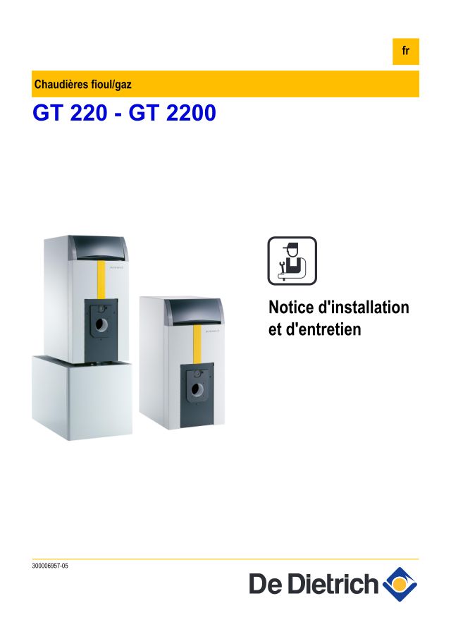 Première page : Notice d'installation De Dietrich GT 2205 160