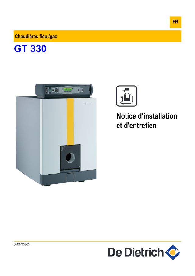Première page : Notice d'installation De Dietrich GT 339