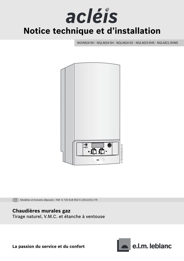 Première page : Notice d'installation Elm Leblanc ACLEIS NGLM23-5HN5