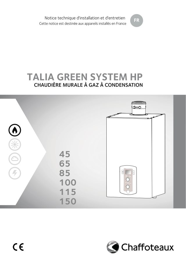 Première page : Notice d'installation Chaffoteaux TALIA GREEN SYSTEM EVO HP 65KW