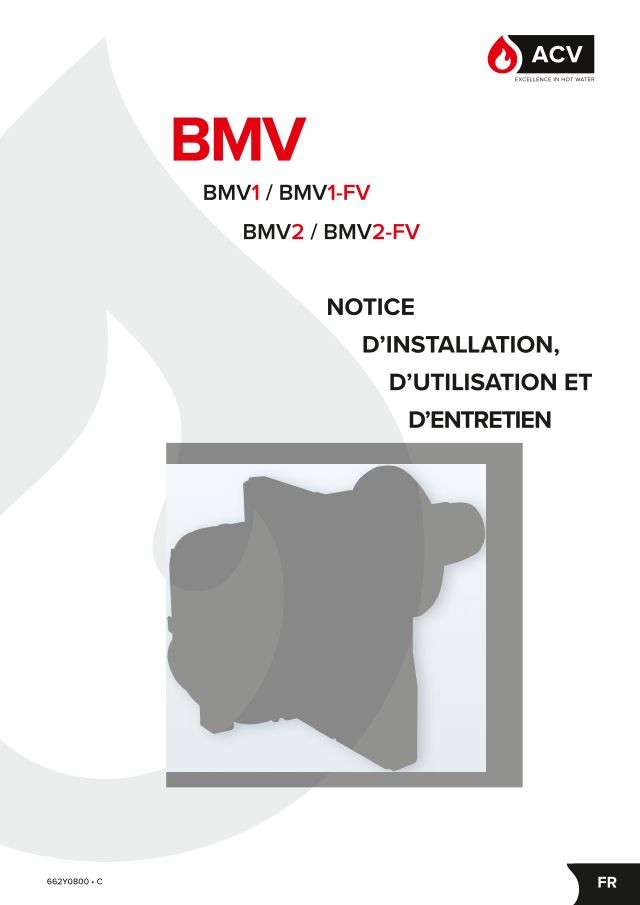 Première page : Notice d'utilisation ACV BMV1-FV