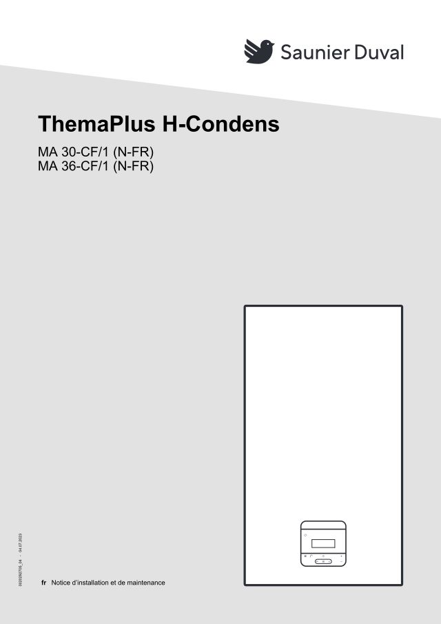 Premiere page : Notice d'installation Saunier Duval ThemaPlus H-Condens MA 30-CF/1 (0010025112)