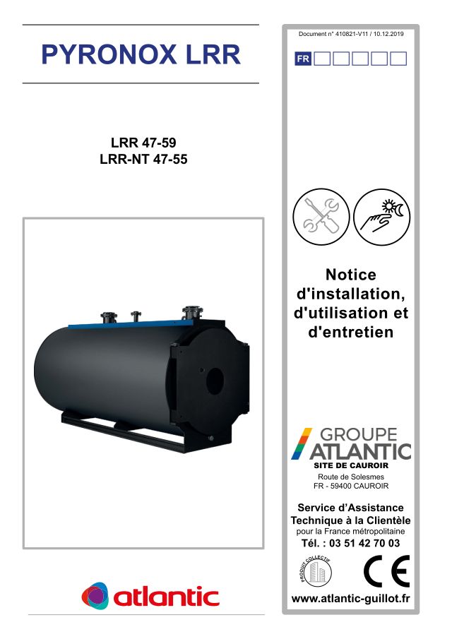 Premiere page : Notice d'utilisation Atlantic Solutions Chaufferie PYRONOX LRR 47 (6B G10 ans) (053796)