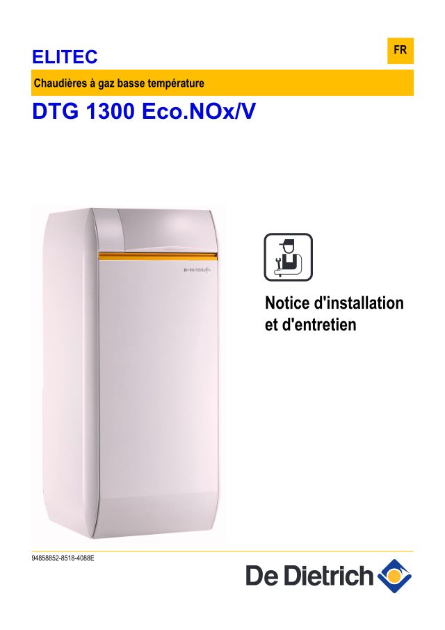 Première page : Notice d'installation De Dietrich ELIDENS DTG 1300-15 ECO NOX PLUS / V130