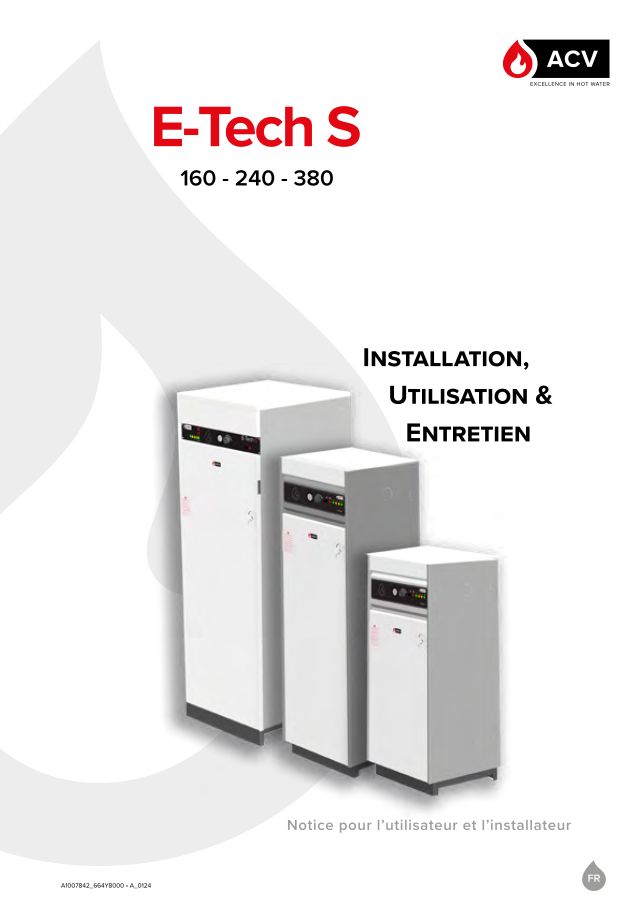 Première page : Notice d'utilisation ACV E-Tech S 240