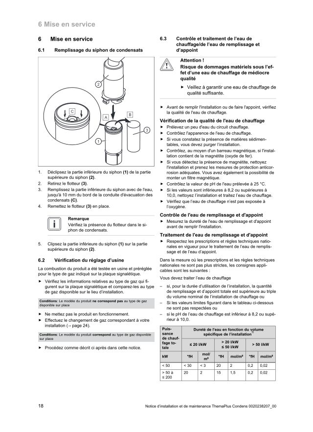 Première page : Notice mise en service Saunier Duval ThemaPlus Condens 35-B