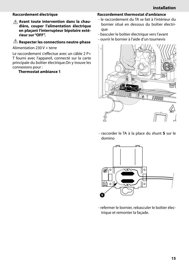 Première page : Schéma électrique Chaffoteaux INOA 24 VMC N FR