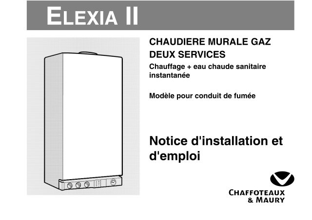 Premiere page : Notice d'installation Chaffoteaux ELEXIA II 2.18 CF N FR (400224131)