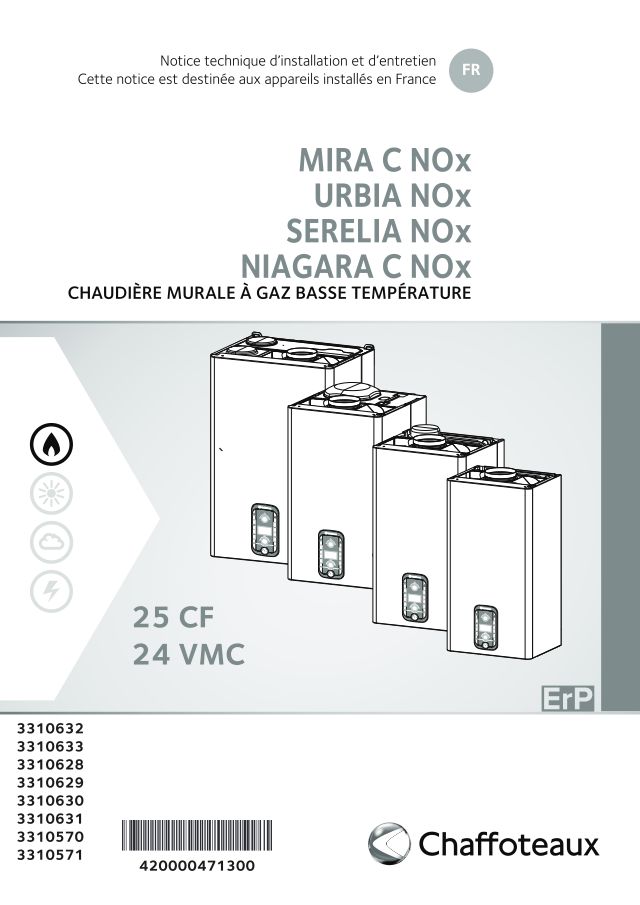 Première page : Notice d'installation Chaffoteaux URBIA NOx 30 FF
