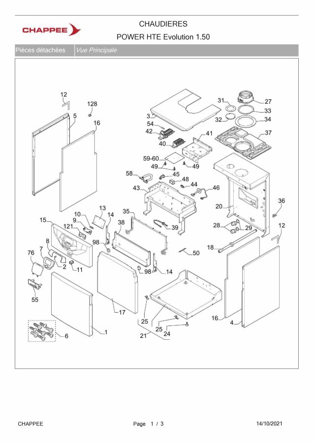 Première page : Pièces détachées Chappee POWER EVOLUTION 1.50 HTE