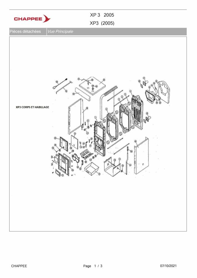Première page : Pièces détachées Chappee XP 3 40