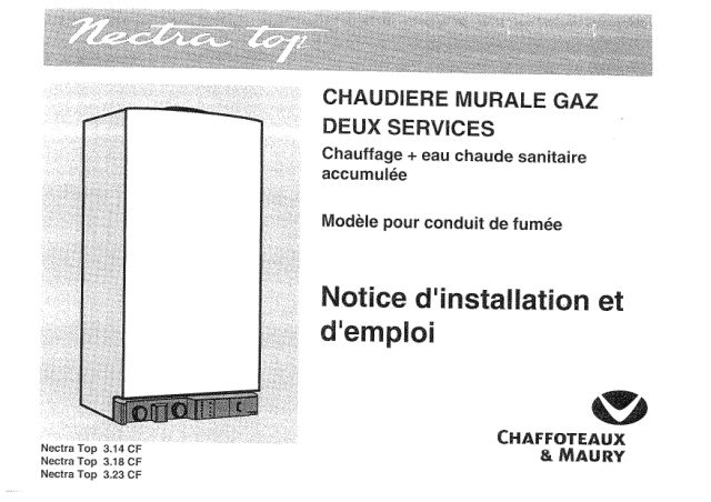 Première page : Notice d'utilisation Chaffoteaux NECTRA TOP 3.23 CF B/P