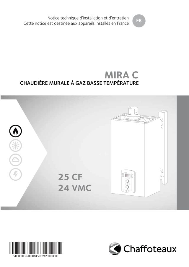 Première page : Notice d'installation Chaffoteaux MIRA C EVO 24 VMC FR
