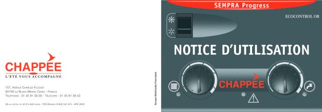 Première page : Notice d'utilisation Chappee SEMPRA PROGRESS B