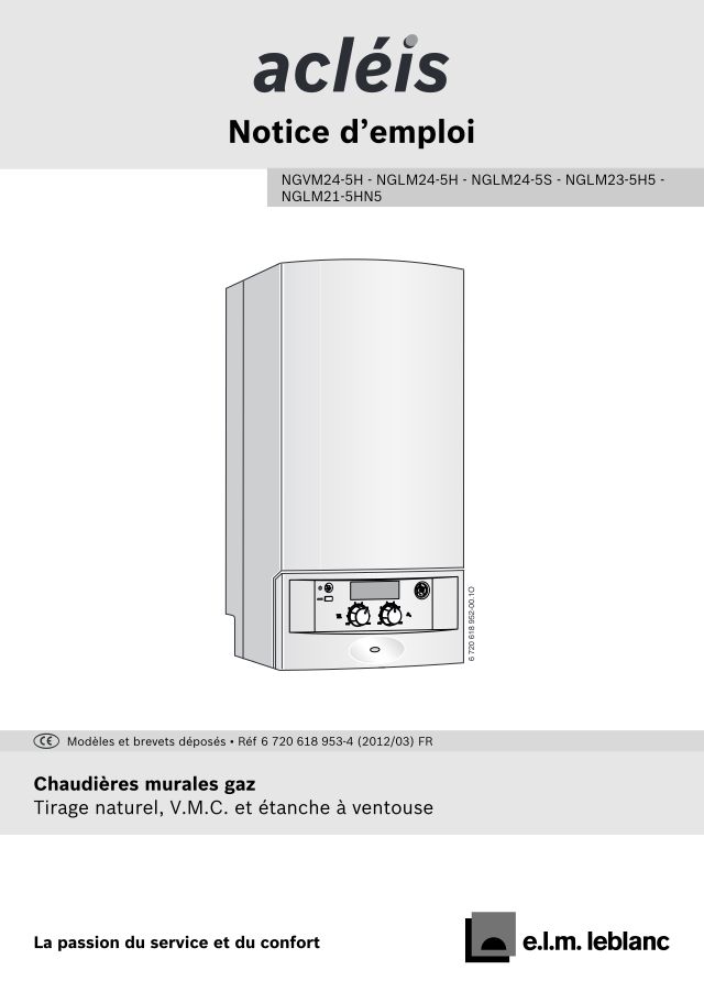Première page : Notice d'utilisation Elm Leblanc ACLEIS NGVM24-5H
