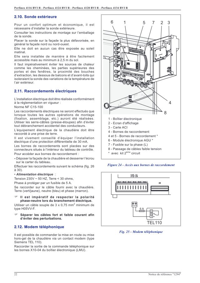 Première page : Schéma électrique Atlantic PERFINOX 4116 BVI R