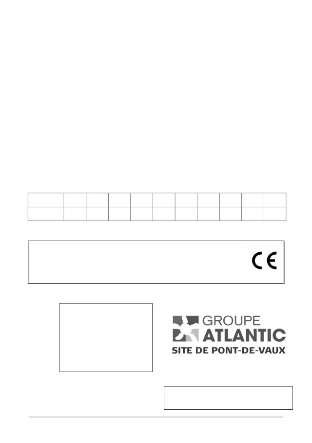 Première page : Notice d'installation Atlantic Solutions Chaufferie MODULO CONTROL M450