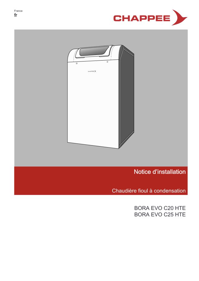 Première page : Notice d'installation Chappee BORA EVO HTE C25