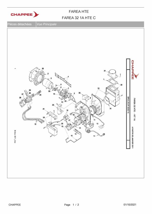 Première page : Pièces détachées Chappee FAREA 32 1A HTE C