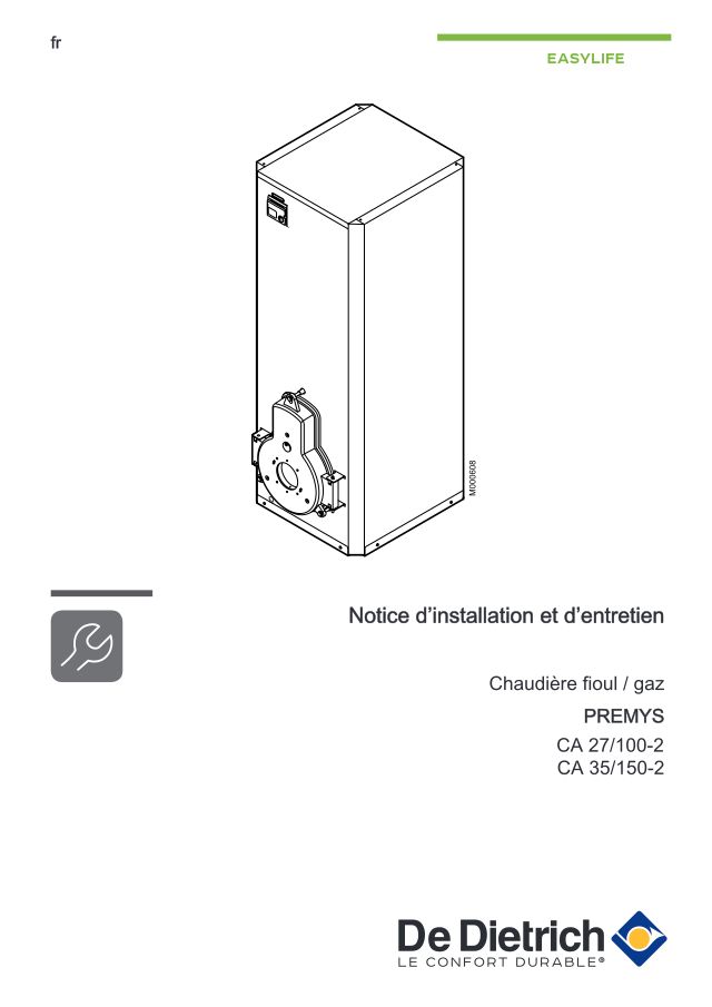Première page : Notice d'installation De Dietrich PREMYS CA 27/100-2