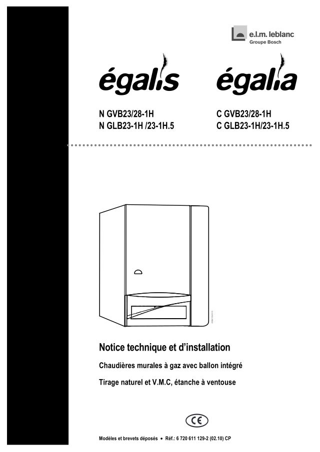 Premiere page : Notice d'installation Elm Leblanc EGALIA C GLB23-1HN5 (7716701077)