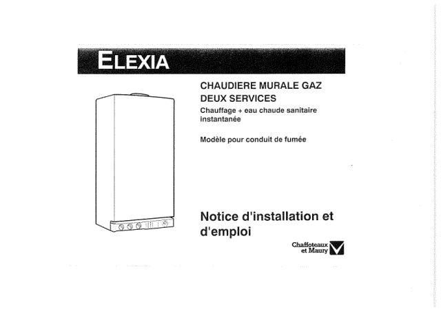 Première page : Notice d'utilisation Chaffoteaux ELEXIA 2.23 CF N FR