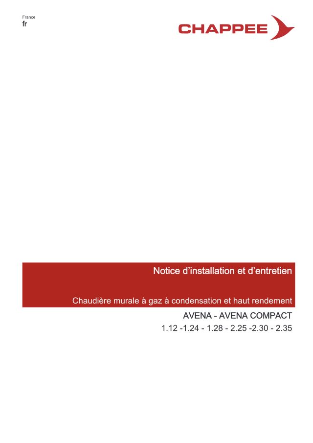 Première page : Notice d'installation Chappee AVENA 1.24