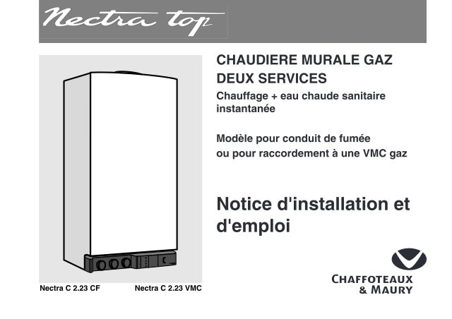 Première page : Notice d'utilisation Chaffoteaux NECTRA C 2.23 VMC
