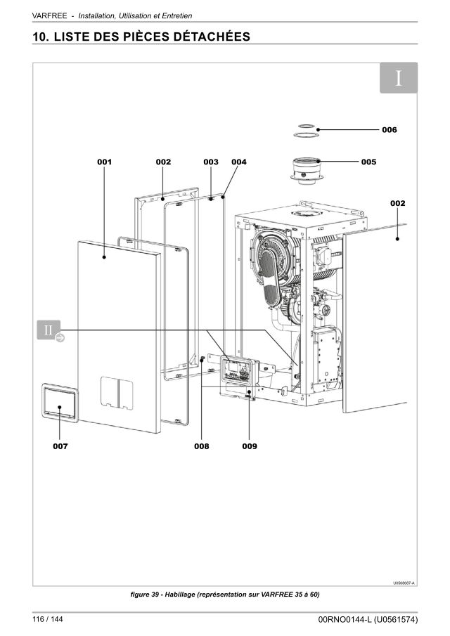 Premiere page : Vue éclatée et pièces détachées Atlantic Solutions Chaufferie MULTICONDENS VARFREE 40 (082202)