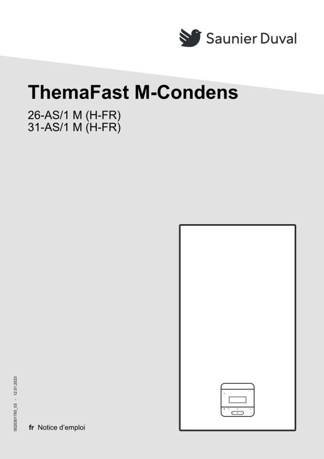 Première page : Notice d'utilisation Saunier Duval ThemaFast M-Condens 31-AS/1 M