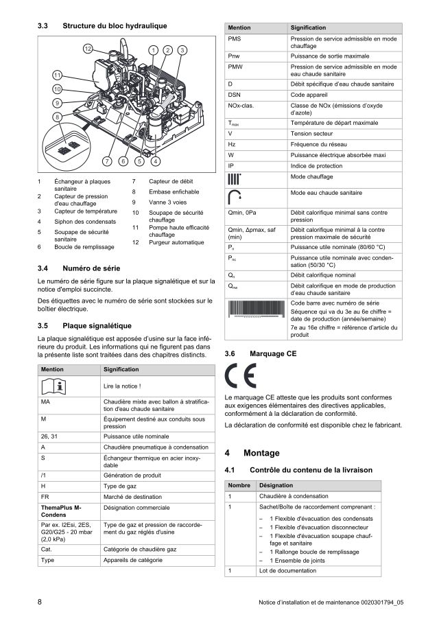 Première page : Schéma hydraulique Saunier Duval THEMAPLUS M-CONDENS MA 26-AS/1 M (H-FR)