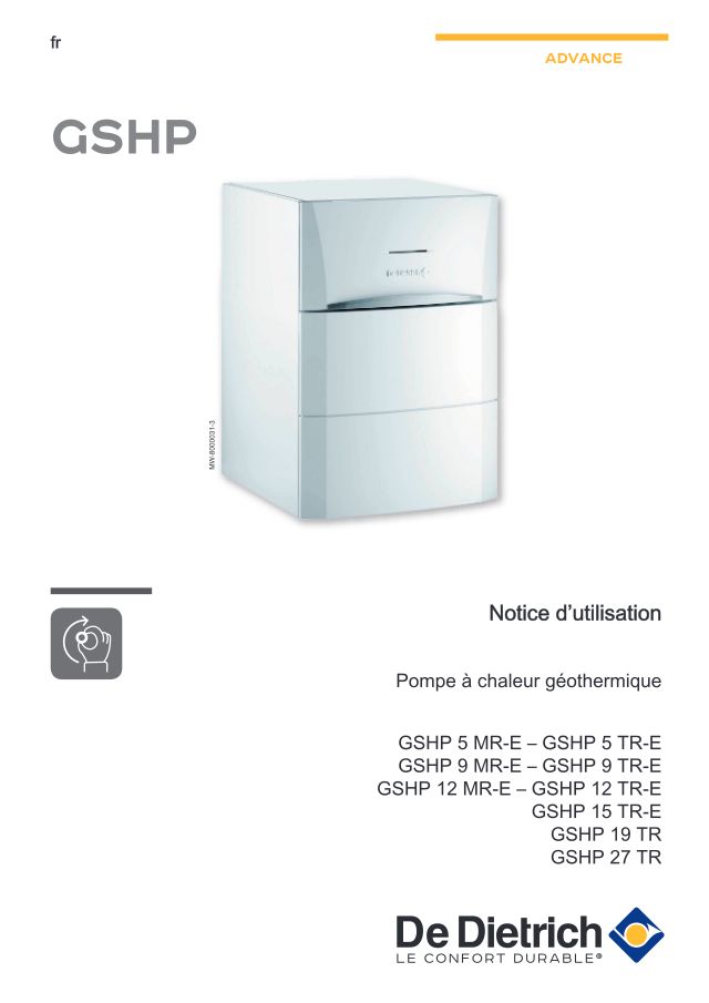Premiere page : Notice d'utilisation De Dietrich GSHP 9 TR-E (7612220)