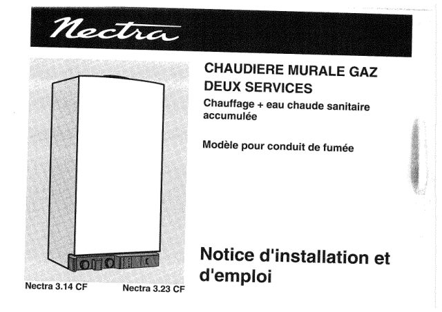 Première page : Notice d'installation Chaffoteaux NECTRA 3.14 CF N FR