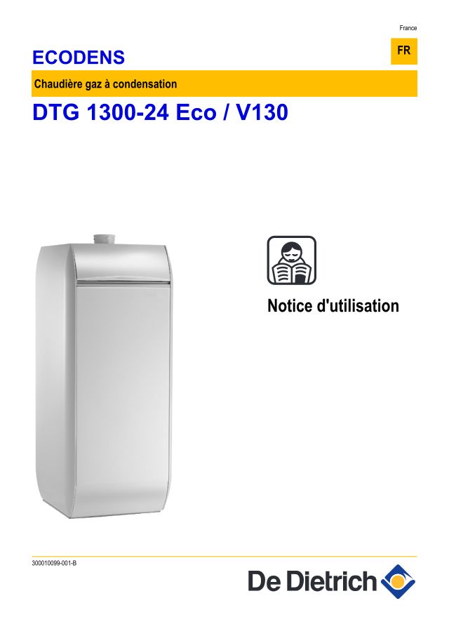 Première page : Notice d'utilisation De Dietrich ECODENS DTG 1300-24 ECO/V130-3
