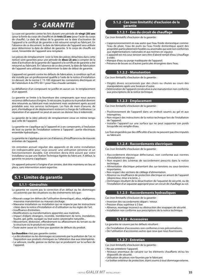 Première page : Notice de maintenance Auer GIALIX 12 MT Mono
