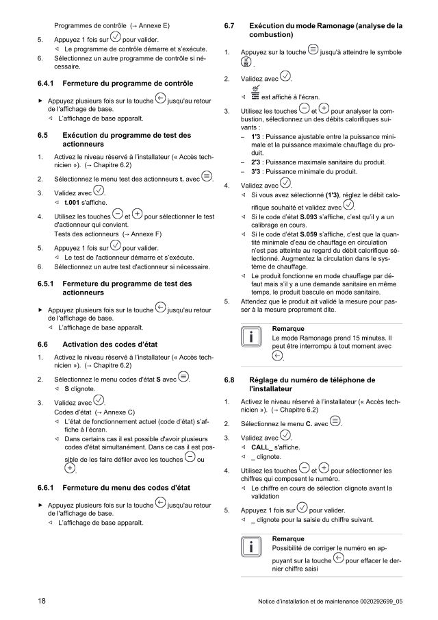 Première page : Reglages combustion Saunier Duval ThemaFast Condens 26