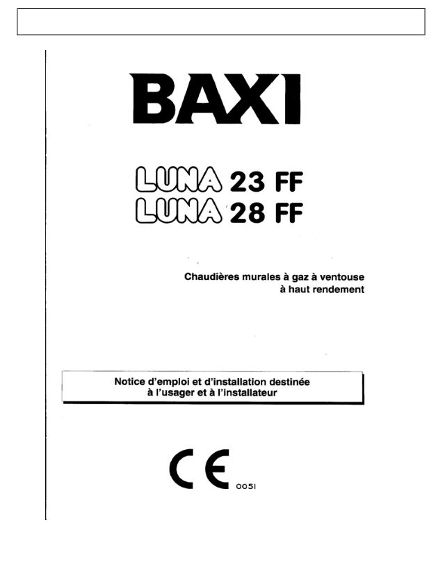 Première page : Notice d'installation Chappee EMPLOI LUNA 28 FF