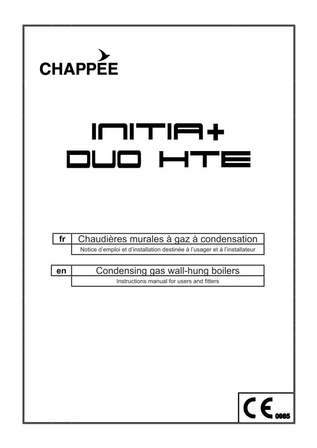 Première page : Notice d'utilisation Chappee INITIA + DUO 3.33 HTE