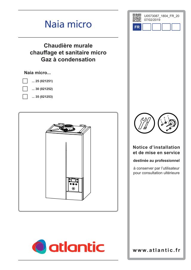 Premiere page : Notice d'installation Atlantic NAIA MICRO 25 (021251)