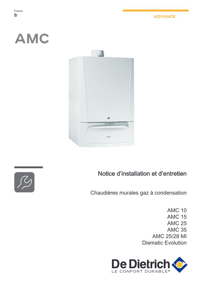 Première page : Notice d'installation De Dietrich EVODENS AMC 25/28 MI